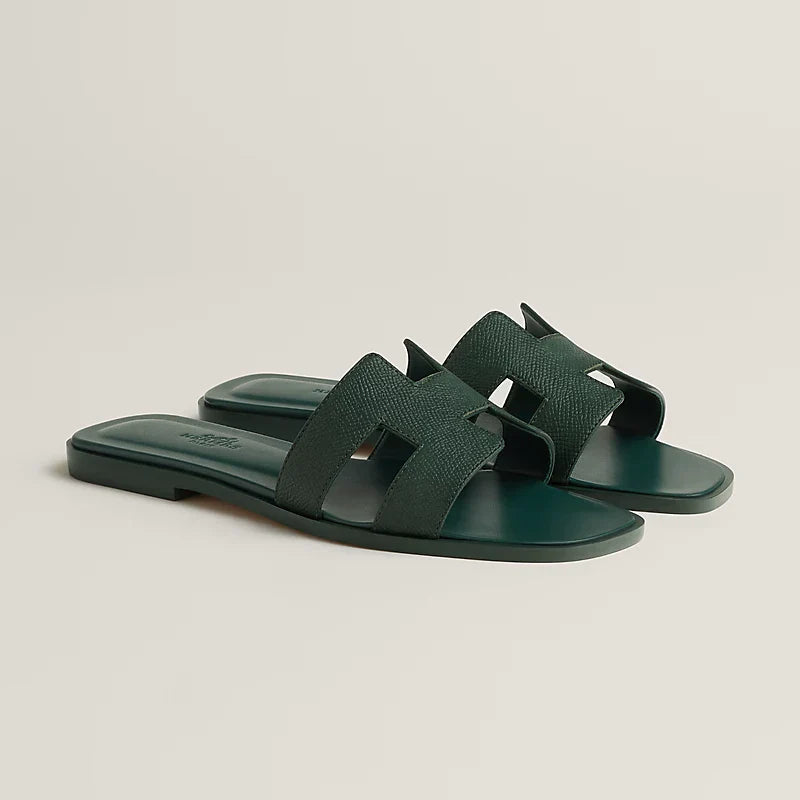 Claquettes Vert Bouteille